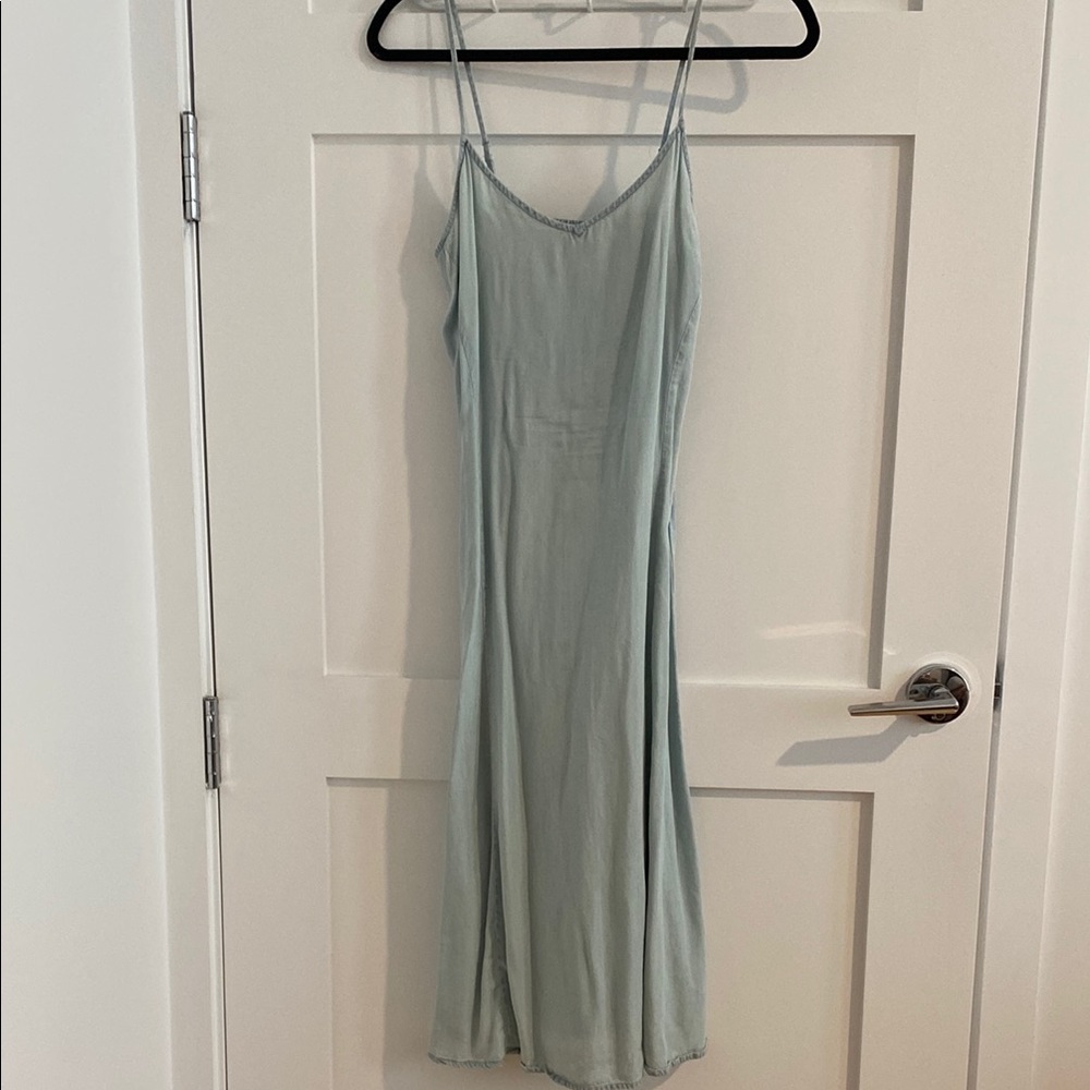 Light Blue Chambray Slip Dress